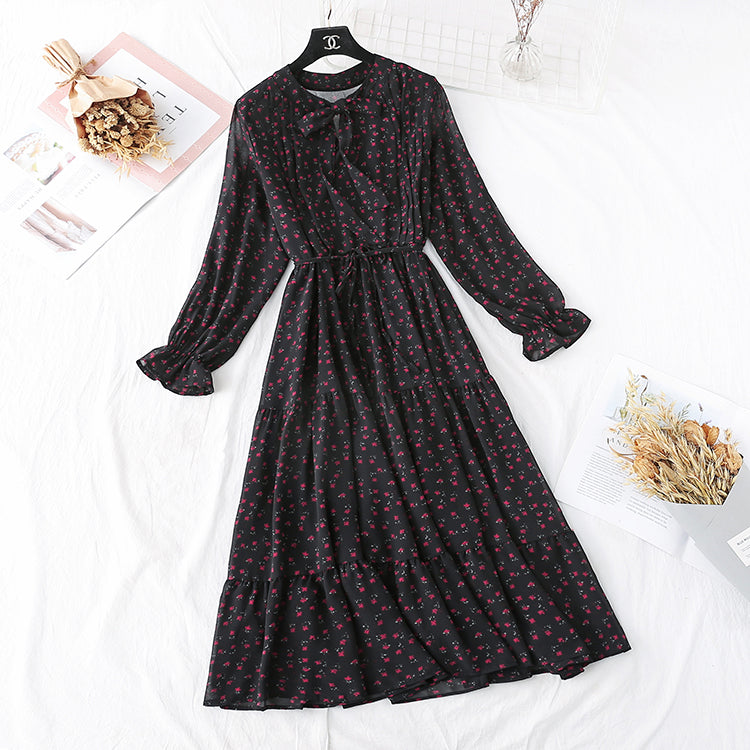 French retro, loose and thin, with a long skirt at the bottom  2370