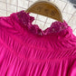 French court lantern sleeve design lace stitching stand collar dress  3377