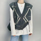 Black and white diamond lattice, single breasted cardigan, vest sleeveless vest, sweater knitted vest  1398