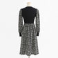 New Retro long skirt stitched black knitted skirt premium skirt  2255