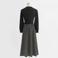 Stitched knitted dress Hepburn style small black skirt shows thin temperament bottomed skirt  2437