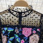 Mesh stitching heavy industry embroidery Hip Wrap Dress  3072