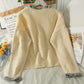 Farblich passender einreihiger Cardigan im Retro-Stil im Hongkong-Stil mit Agaric-Rand 1707