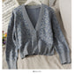 Korean retro color matching leopard three button cardigan women's sweater  1947