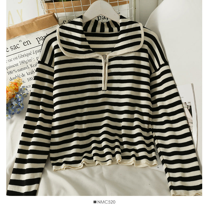 Herbst Winter Reißverschluss Puppe Halsstreifen Slim Knit 2080
