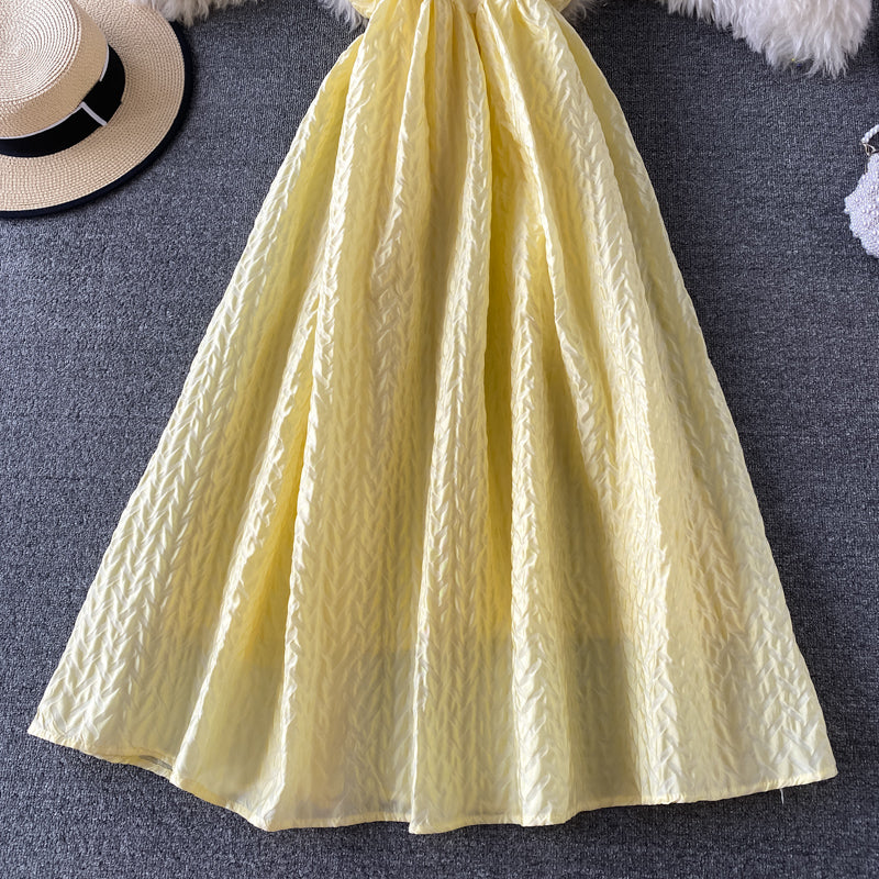 Super fairy open back fluffy skirt French retro suspender skirt  2956