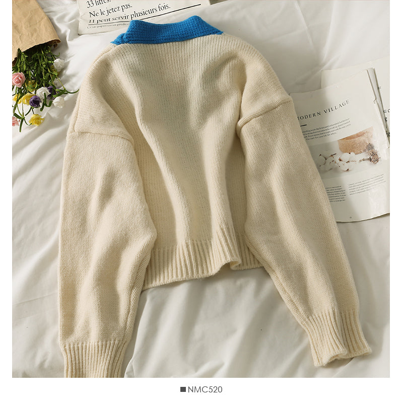 Cardigan sweater women's new long sleeve versatile sweater  1951