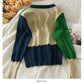 Hong Kong Vintage contrast stitched single breasted cardigan top women's  2025