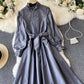 Elegant A line long sleeve dress  1309