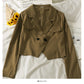 Han Fan short exposed navel two button western style slim cardigan top  2086