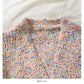 Elegant wool tassel long sleeve loose thin sweater  2036