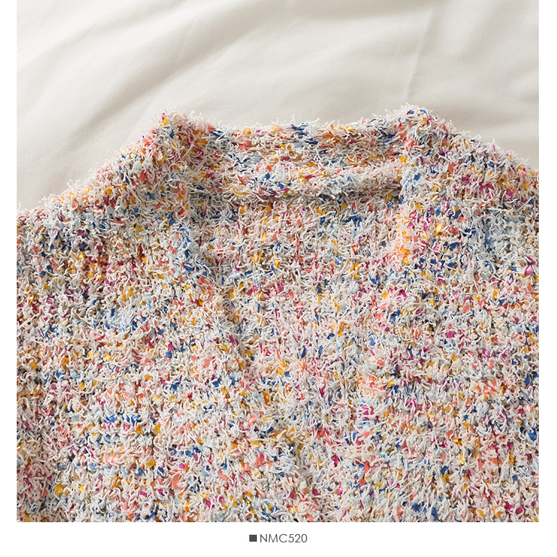 Elegant wool tassel long sleeve loose thin sweater  2036