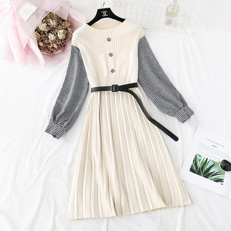 Long wool skirt knee length small fragrance retro bottomed skirt  2372