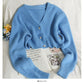 Pullover Damen Herbstkleidung klein vielseitig V-Ausschnitt 1799