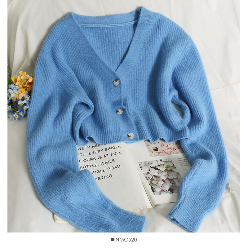Pullover Damen Herbstkleidung klein vielseitig V-Ausschnitt 1799