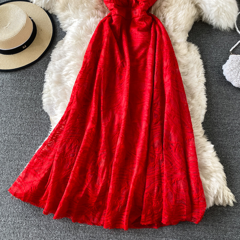 Strandurlaub am Meer, sexy, rückenfreies, schmales Trägerkleid aus Spitze 3047