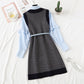 Knitted dress female autumn winter shirt vest skirt sweater skirt net red suit skirt  2351