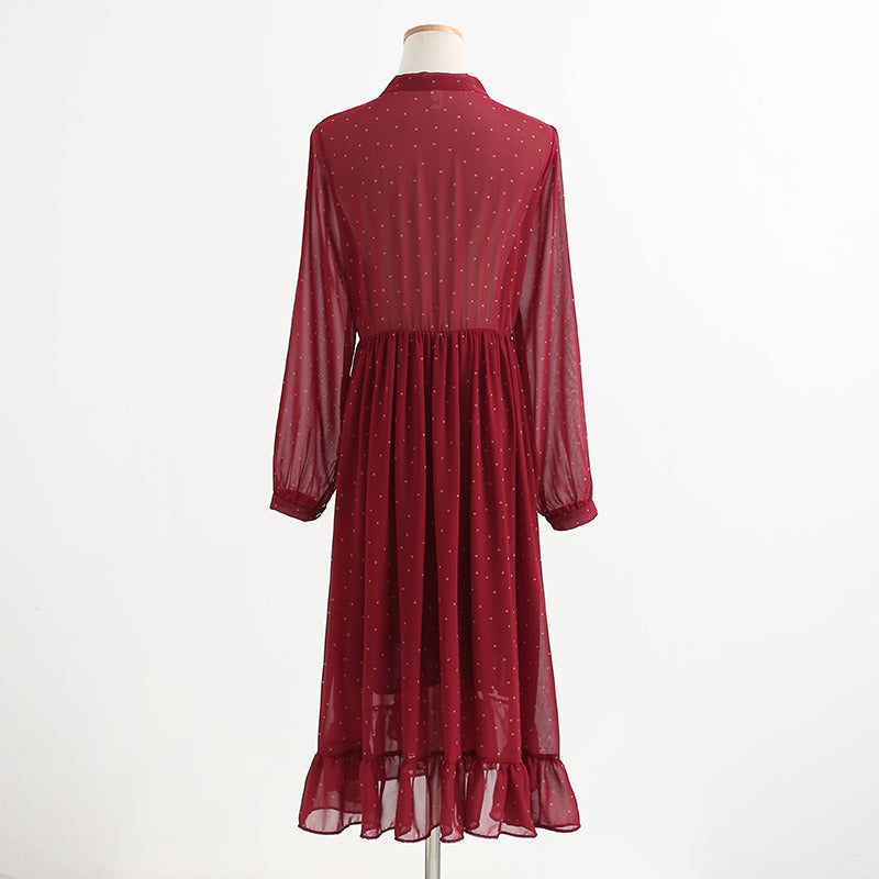 New fairy skirt lace up Chiffon thin floral skirt temperament long skirt  2336