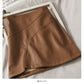 New foreign style high waist thin short leather skirt  2672