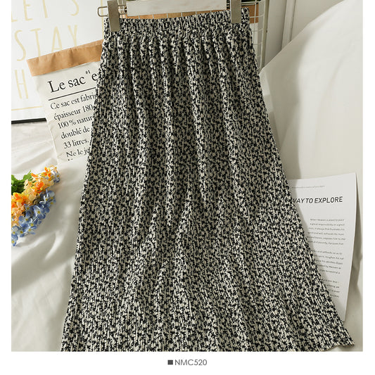 Jupe fendue taille haute en velours doré 2599