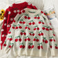 Cute cherry long sleeve sweater  1484