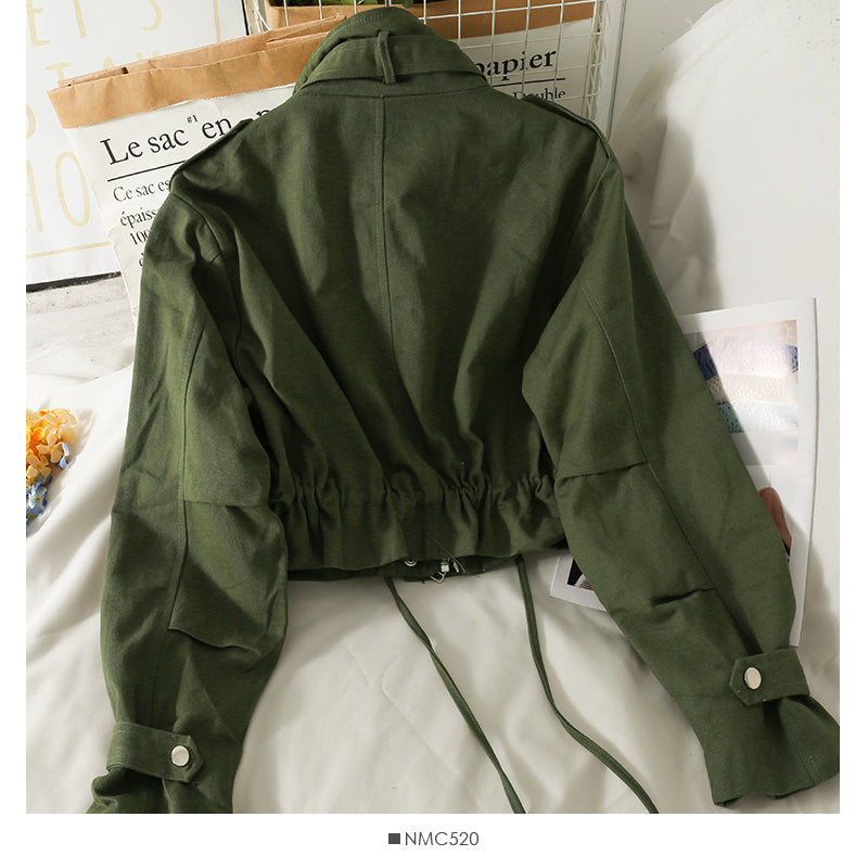 French minority bowknot drawstring lace up blouse women's coat  2093