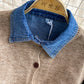 High waist slim long sleeve Lapel denim dress  3378