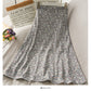 Versatile high waist thin floral skirt  2509