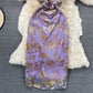 Sanftes Wind-Fee-Flor-Hüftkleid mit Sling-Wrap-Ausschnitt 3329