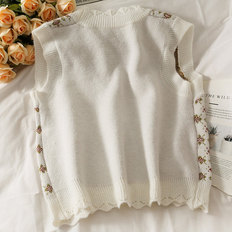 Sweater vest women's new slim fit short Sweater Vest  1702