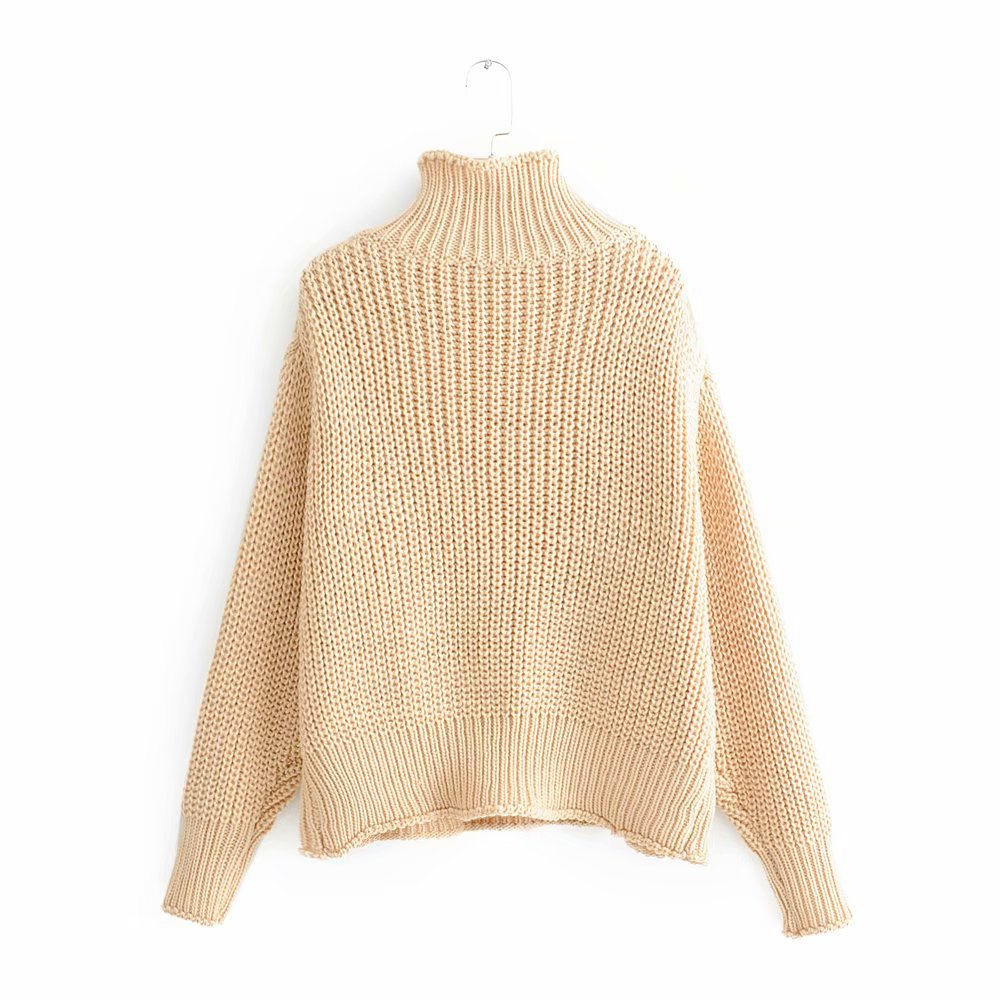 Col roulé en maille ample pour femme 1349