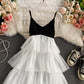 Cake puffy skirt super fairy V-neck suspender dress  2884