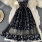 Gentle wind first love broken flower suspender dress  3336