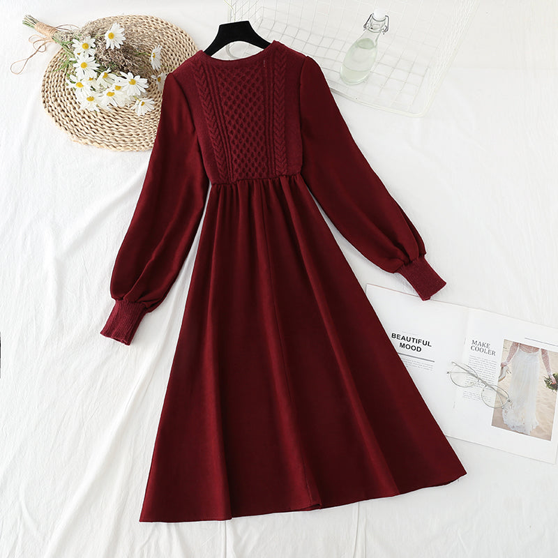 New spring and autumn bow tie tie with bottomed sweater skirt  2129