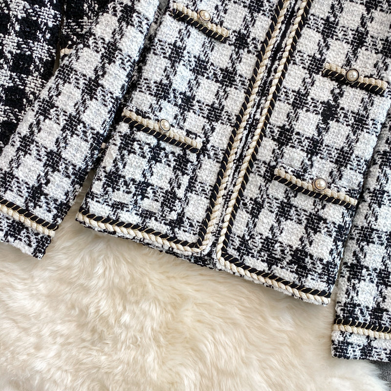 Retro small fragrance coat for women in autumn and winter  1631