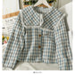 Hong Kong style retro tassels woolen baby collar tweed short shirt style coat women  2119