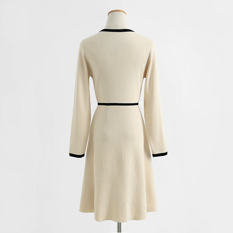Knitted dress temperament small fragrance skirt thin bottomed skirt  2265