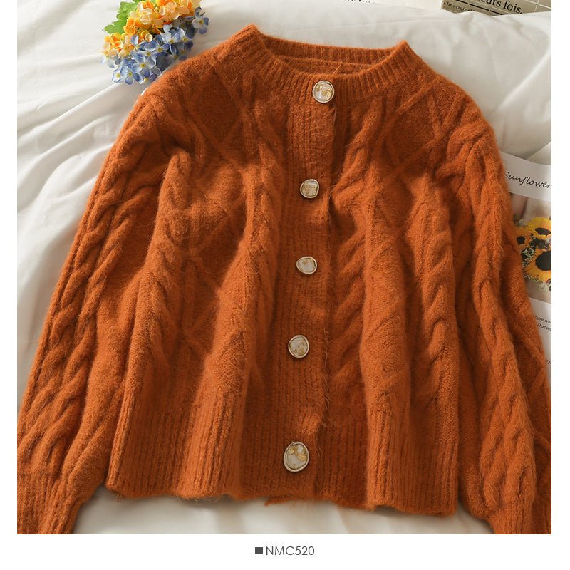 Pullover Damen Herbstkleidung sind locker und dünn mit Hanfmuster 1771