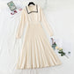New autumn and winter long sleeve pleated light mature wind with bottom skirt  2224