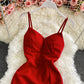 New small suspender low cut dress  2936