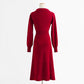 New hollow out red dress, age reducing and thin knitted bottomed skirt  2227