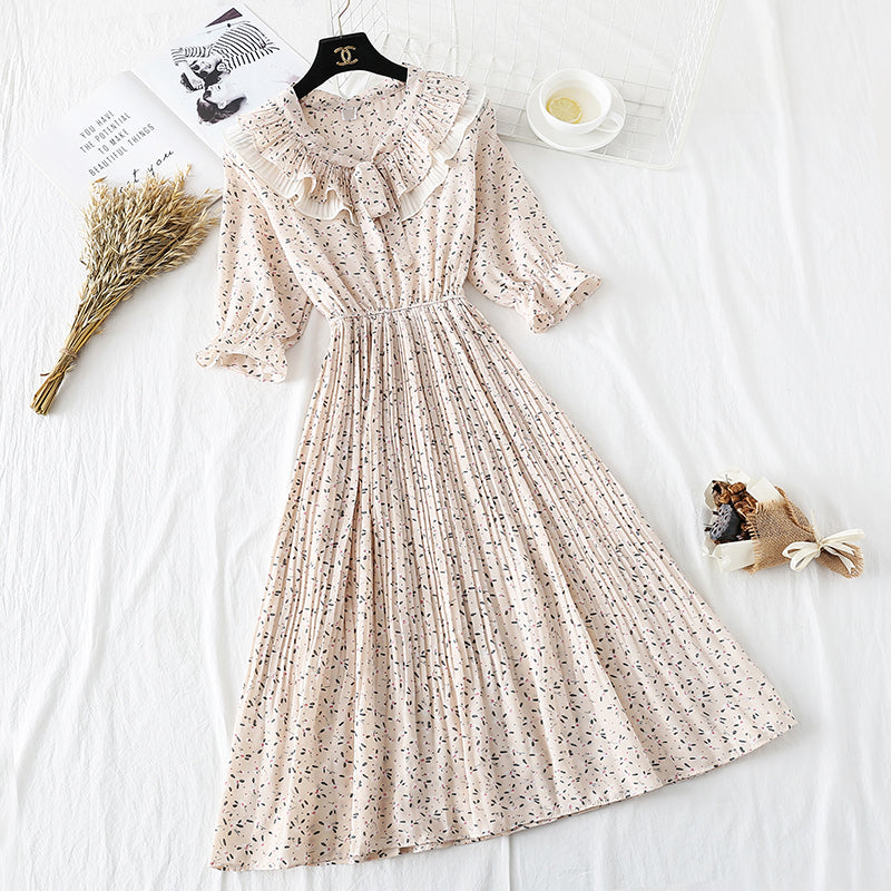 Vintage Floral Chiffon Dress  2193