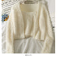 Slim cardigan long sleeved sweater with suspender vest inside  1695