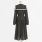 Dress temperament black printed skirt bottomed long skirt  2204