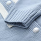 Langarmpullover mit marineblauem Kragen, Strickjacke mit Schleife für Studenten 1414