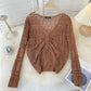 Hollow out design V-Neck Sweater for women  1582