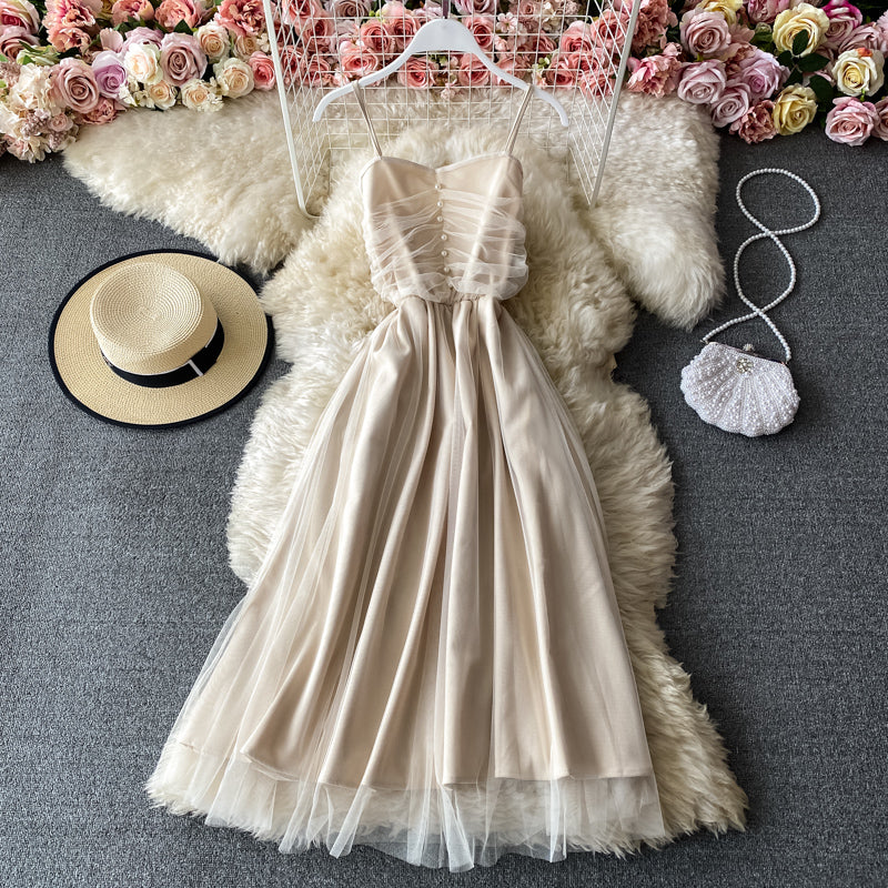 Waist closing suspender skirt children's super fairy mesh splicing large swing long skirt  2745
