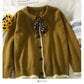 Pull à manches longues et col rond imprimé nœud vintage pour femme 1841