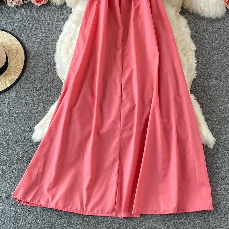 First love girl vacation suspender beautiful back beach skirt  2998