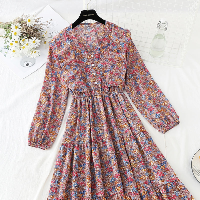 Elastic Waist Chiffon Skirt, thin and bottomed skirt  2410